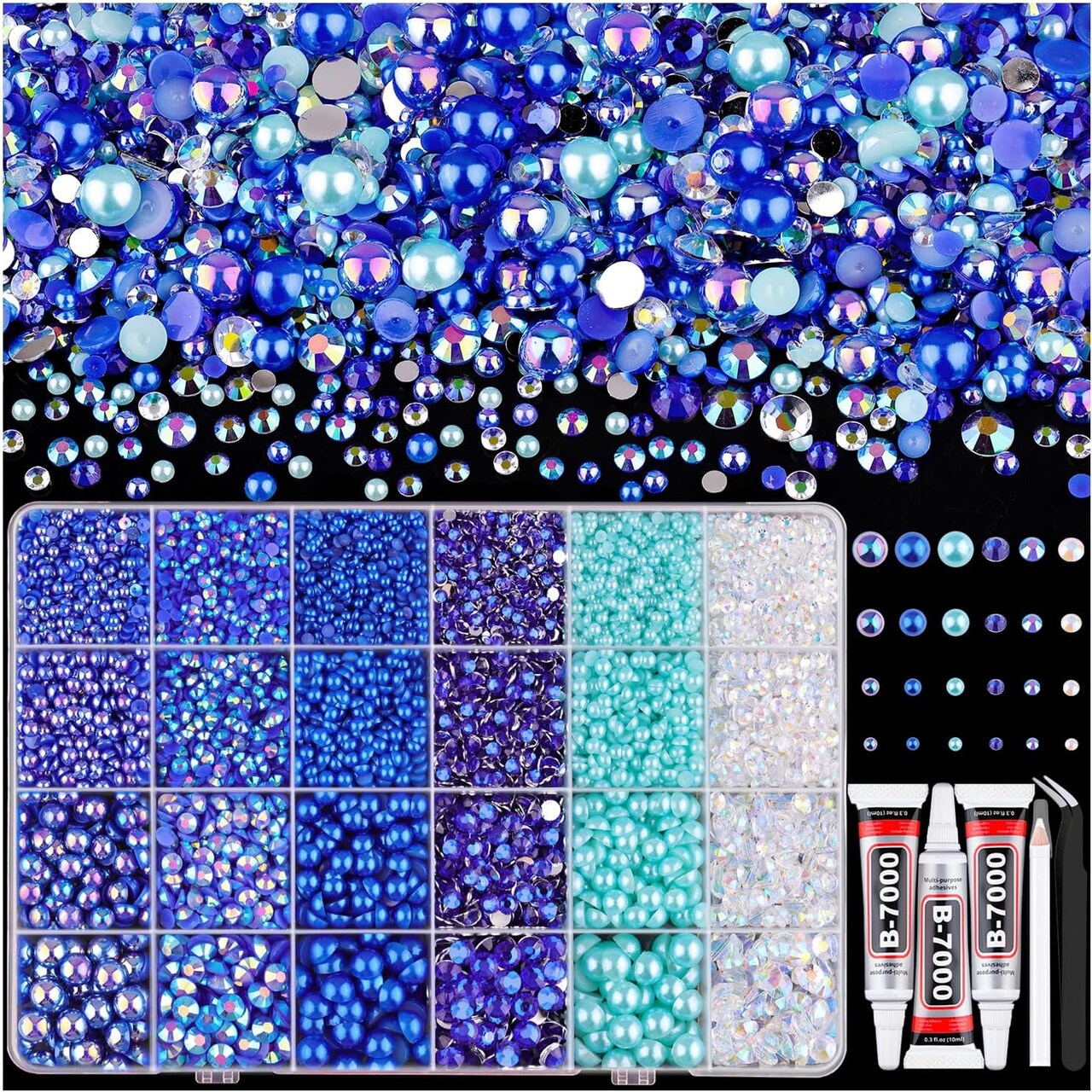 2200PCS Pearl Beads, 4/6/8/10mm Multicolor Pearl Beads Loose Pearls for Crafts with Holes for Jewelry Making, Small Pearl Filler Beads for Crafting Bracelet Necklace Earrings